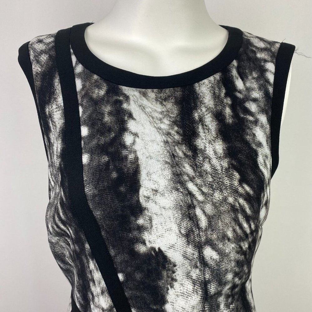 David Lawrence Size 8 Black White Women's Dress Pencil Sleeveless Workwear - Picture 3 of 15